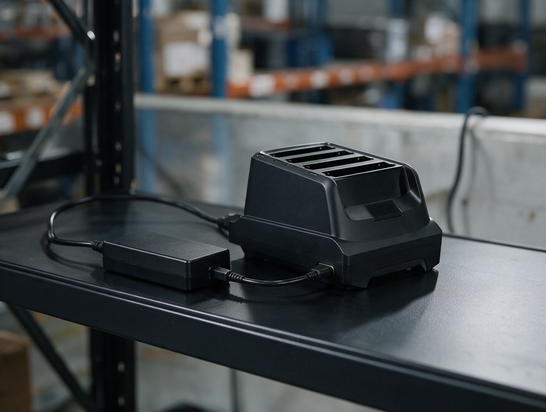 Bloc d'alimentation 12 V relié au chargeur de batteries en local technique